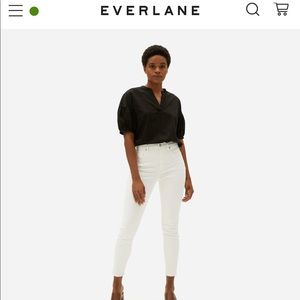 Everlane The Authentic‎ Stretch High-Rise Skinny Ankle Jean White Size 31/12 NWT